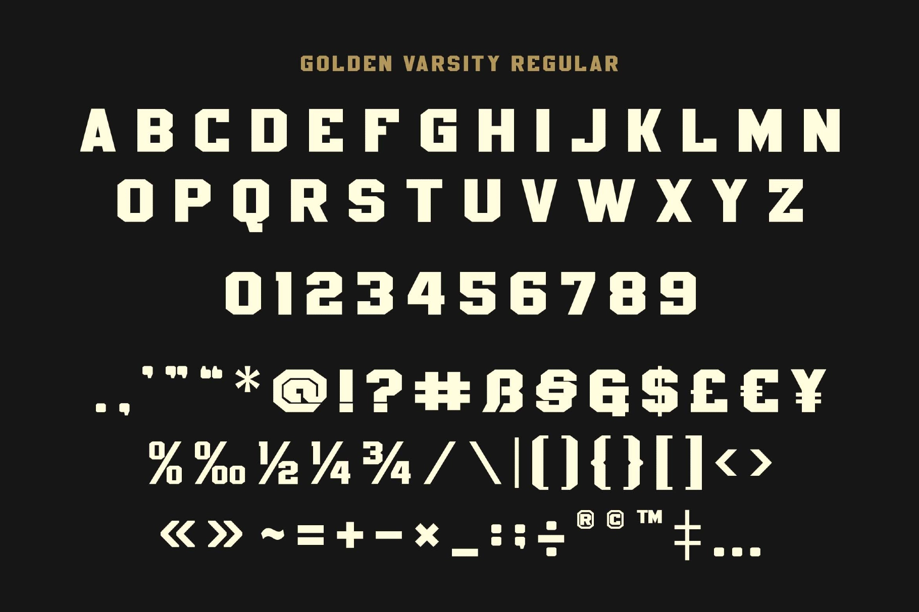 Golden Varsity a Sport Font Combination
