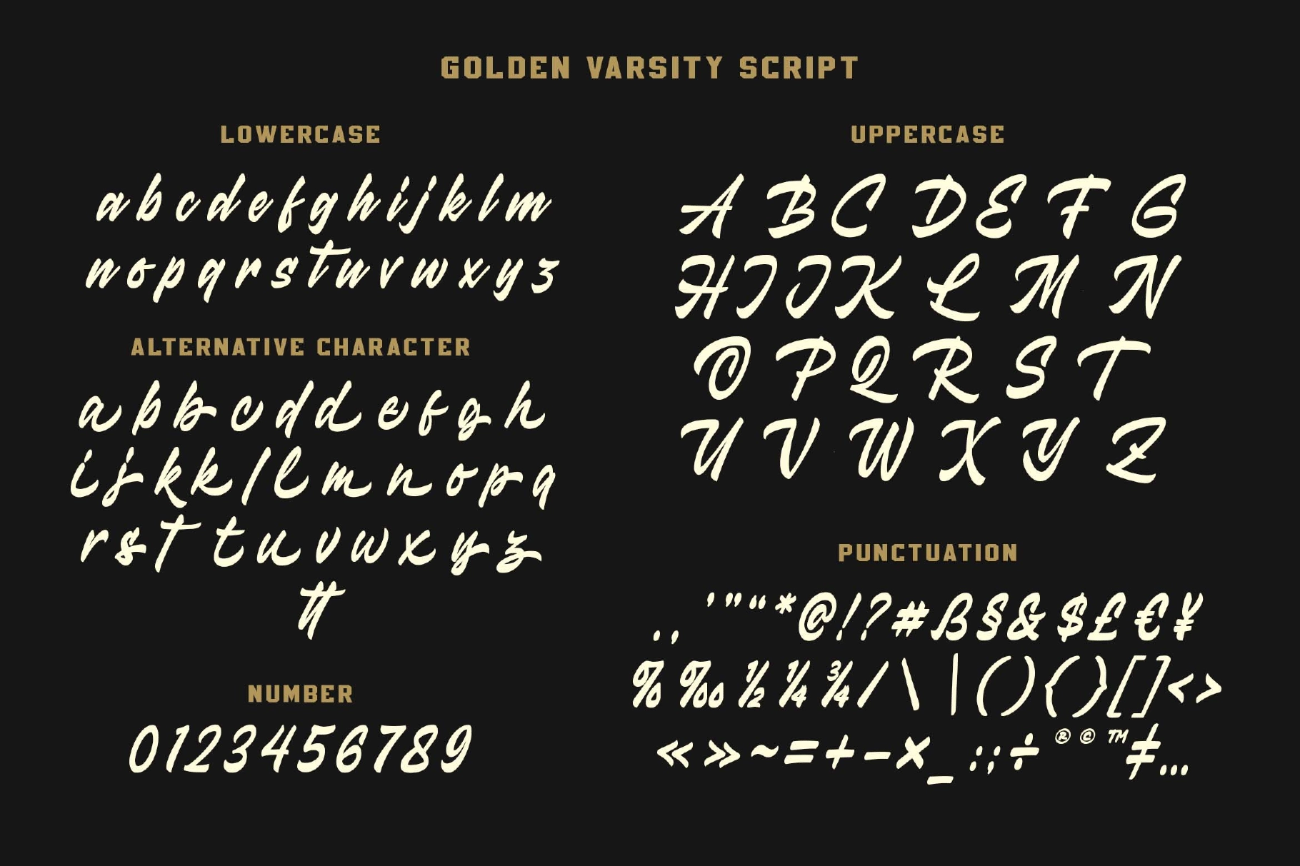 Golden Varsity a Sport Font Combination
