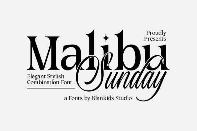 Malibu Sunday an Elegant Stylish Font Combination