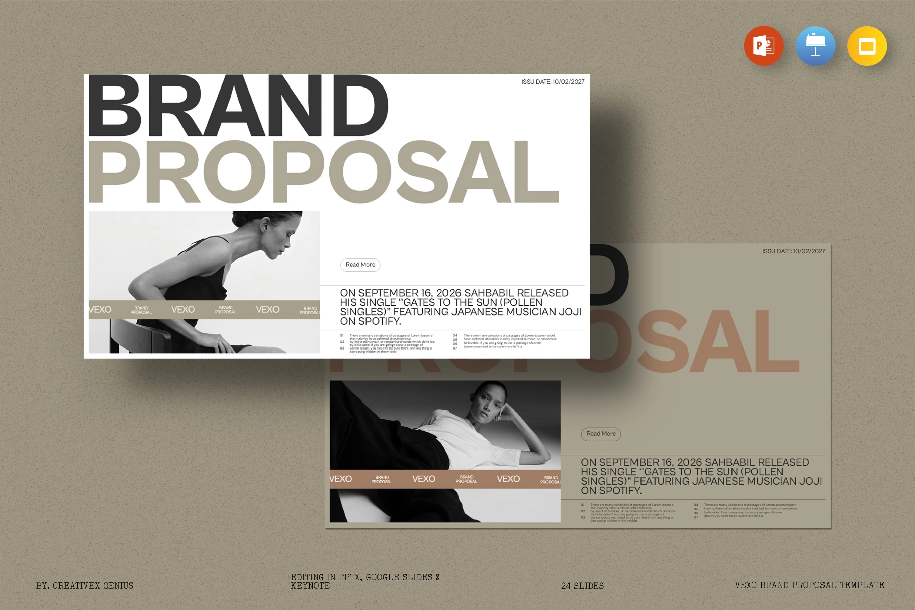 Vexo Brand Proposal Presentation Template