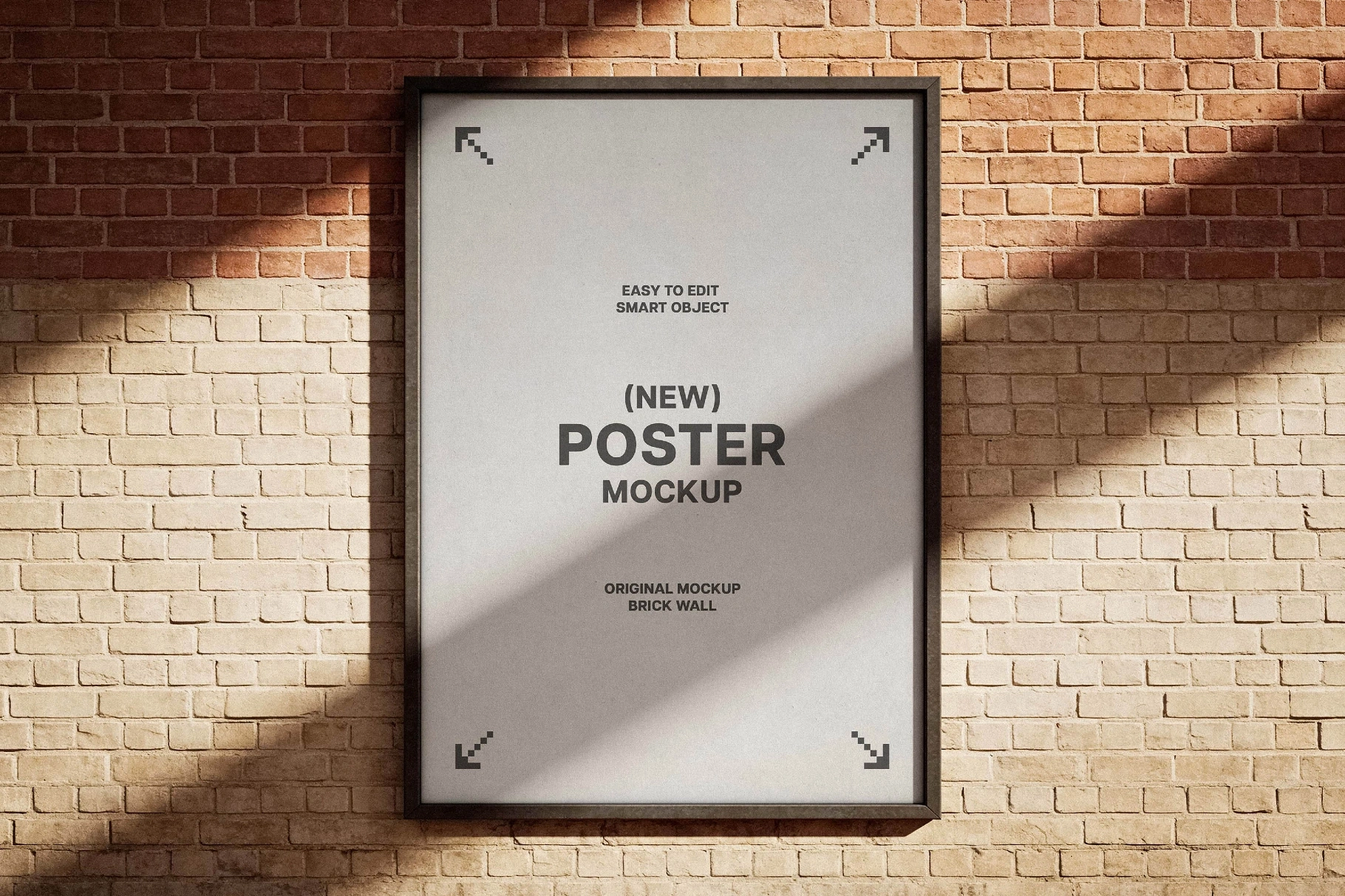 Brick Wall Framed Poster Mockup