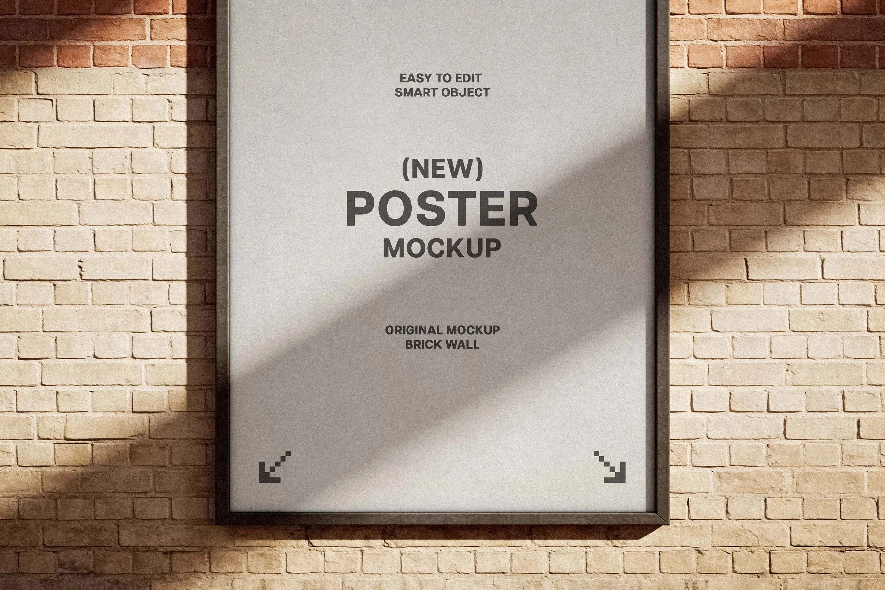 Brick Wall Framed Poster Mockup