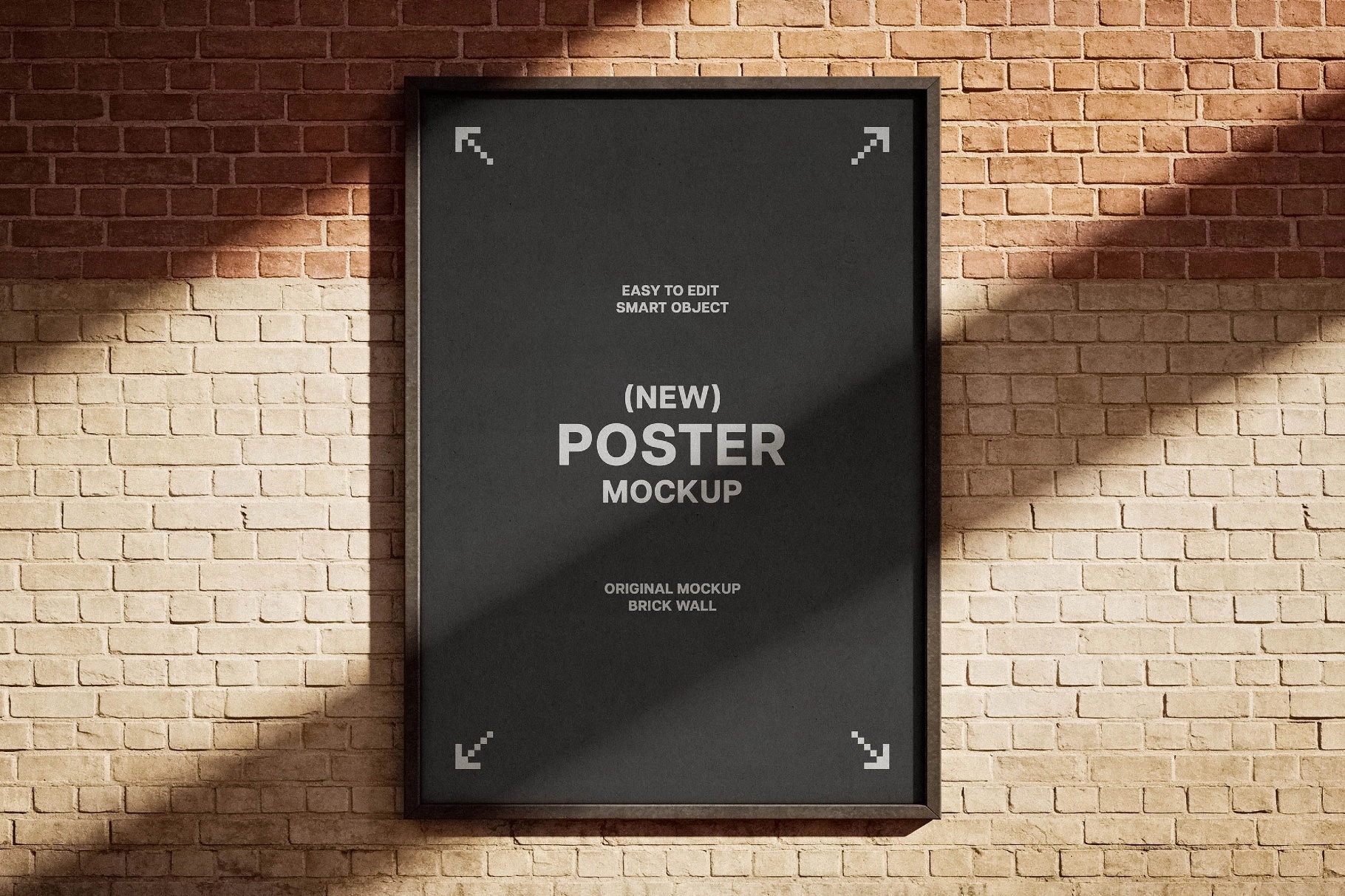 Brick Wall Framed Poster Mockup