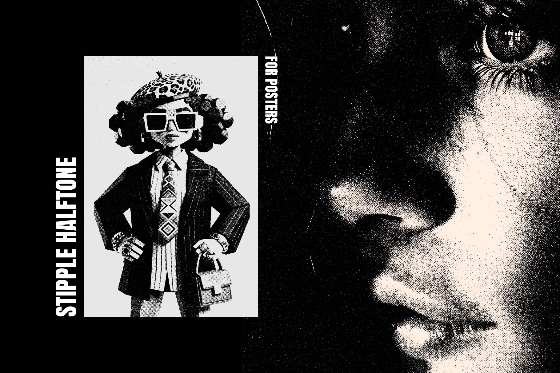 Vintage Halftone Print Poster Effect