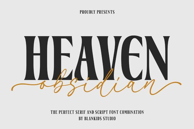 Heaven Obsidian a Vintage Elegant Font Combination