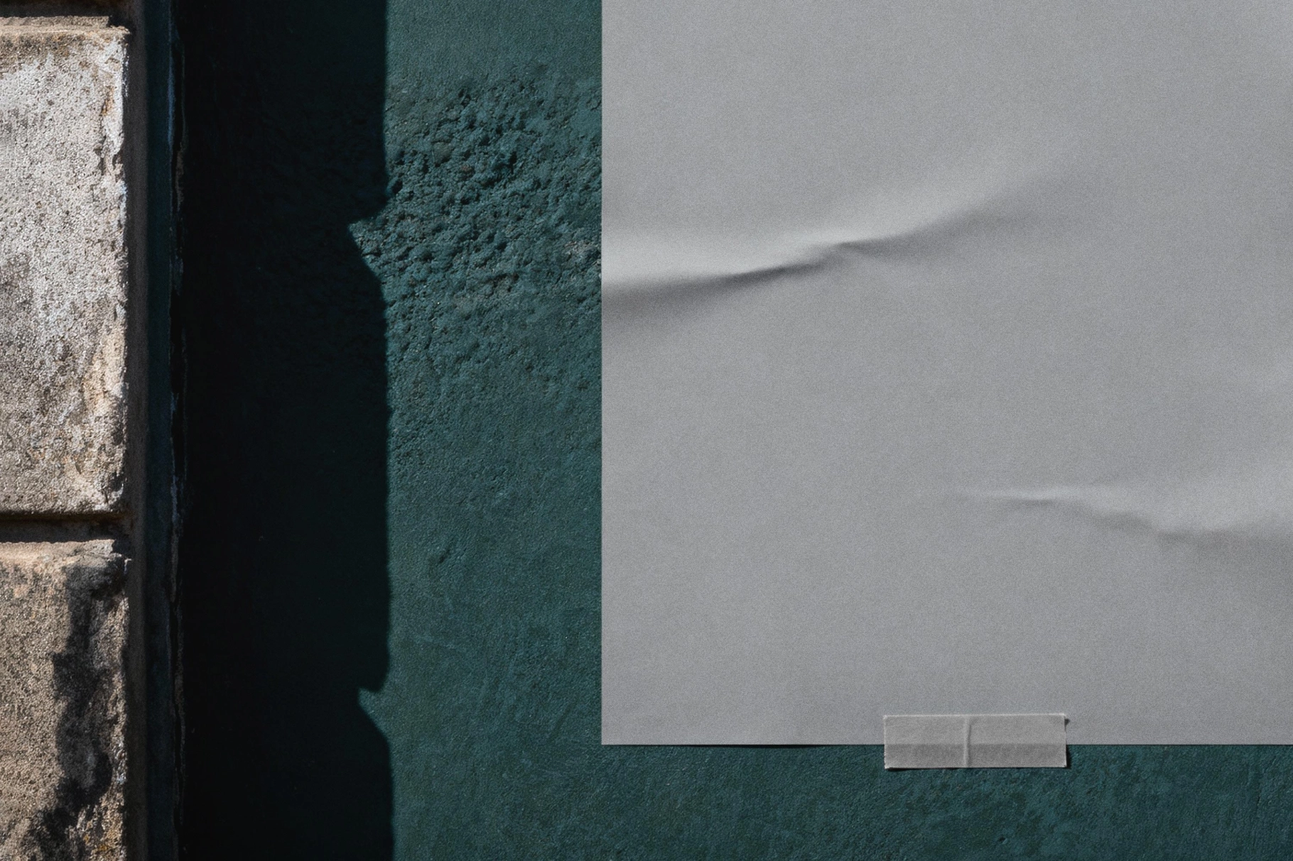 Taped Wall Poster Mockup