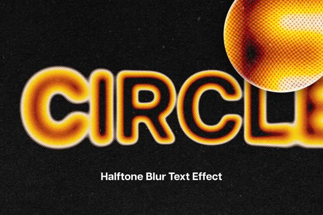 Halftone Blur Text Effect