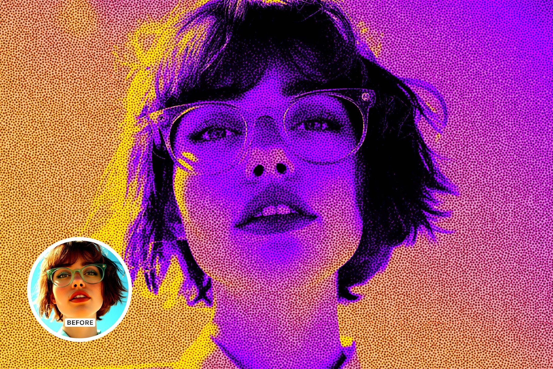 Stippling Halftone Photo Effect