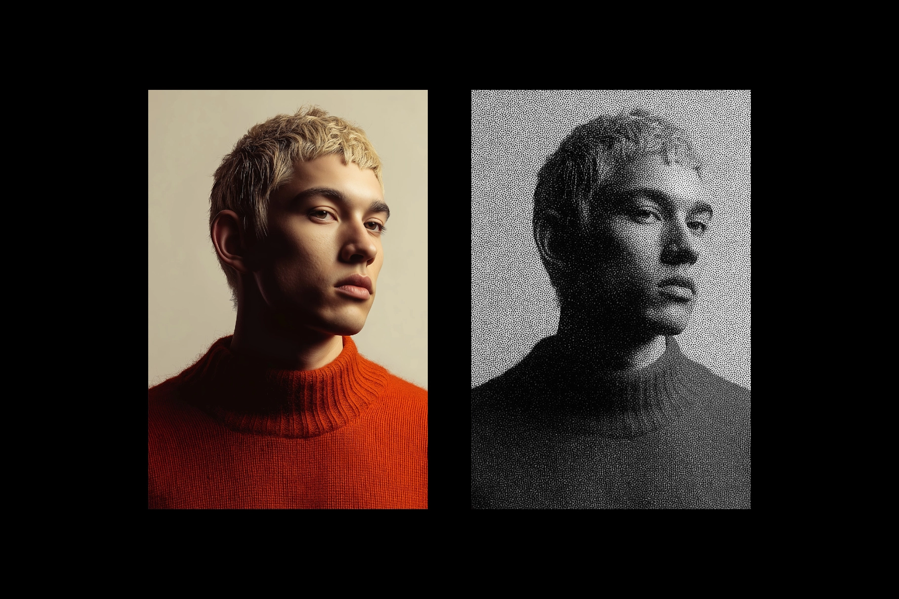 Stippling Halftone Photo Effect