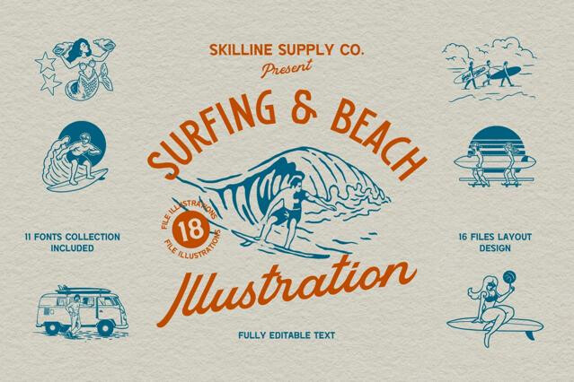 Surf & Beach Illustration