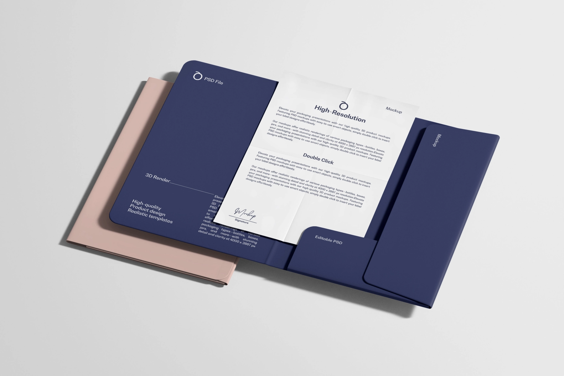 Presentation Folder & Paper Mockup