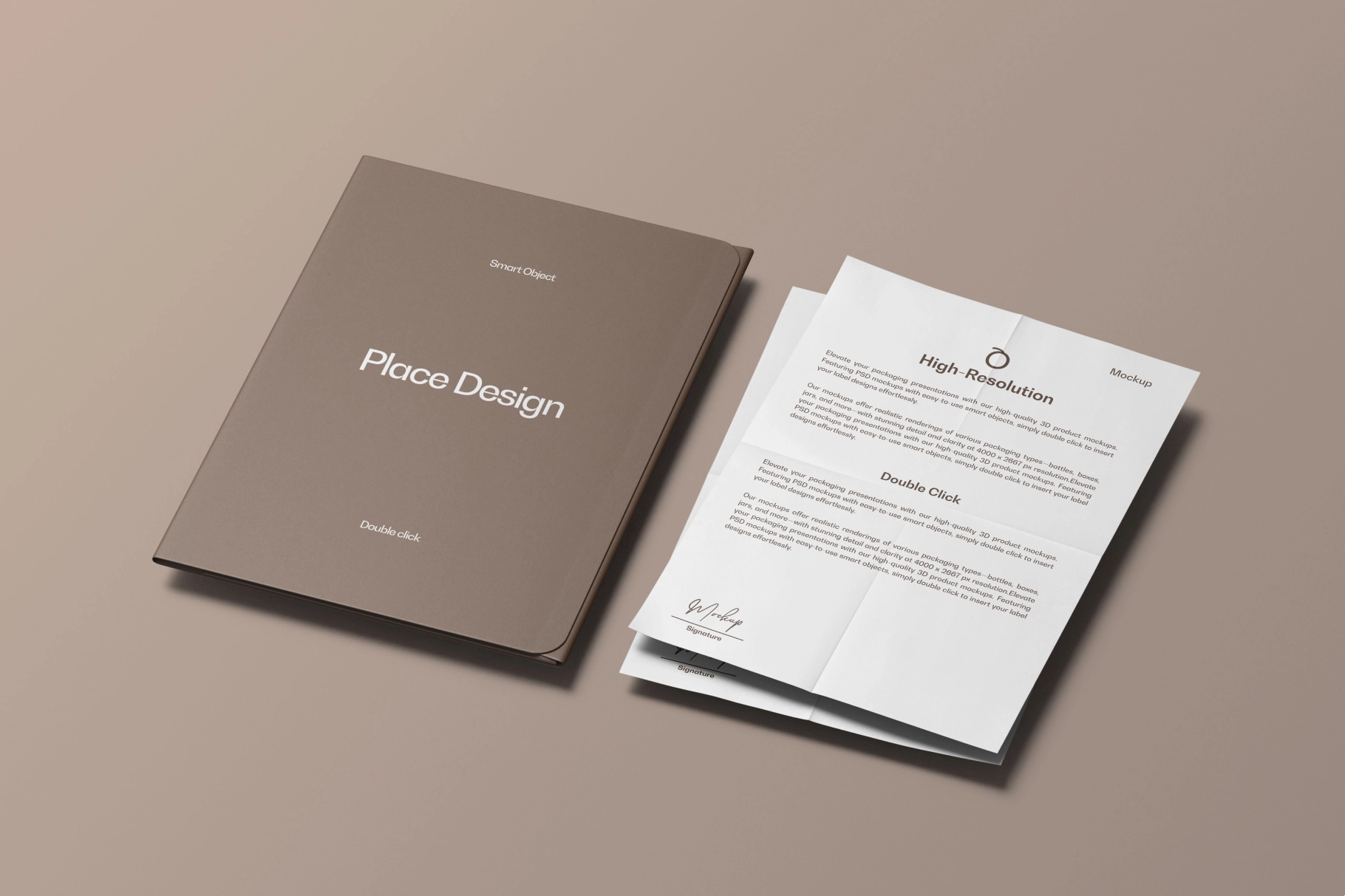 Presentation Folder & Paper Mockup
