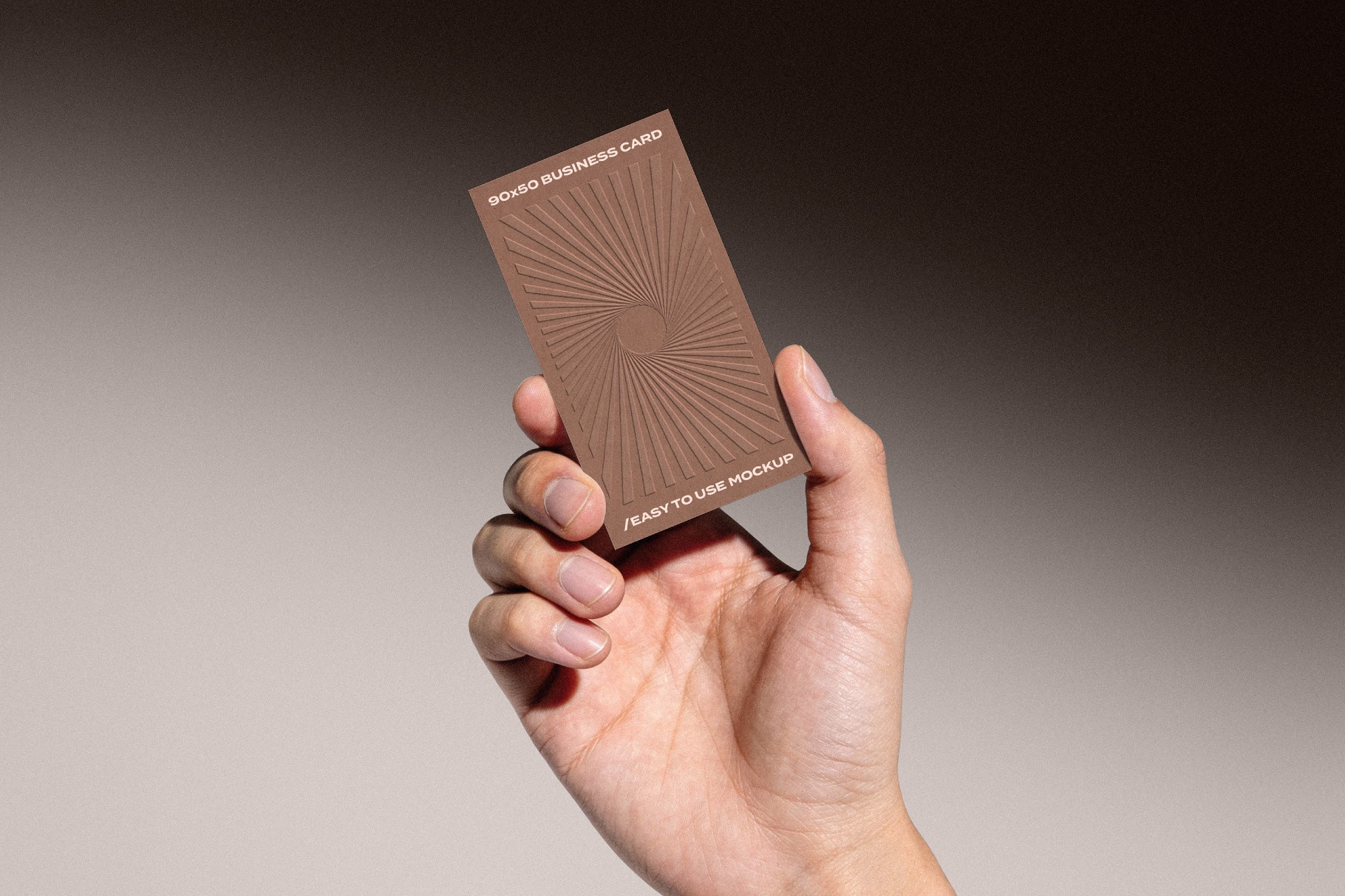 90x50 Business Card in Hand Mockup