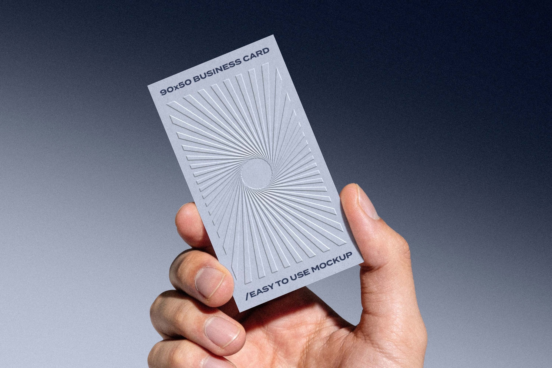 90x50 Business Card in Hand Mockup