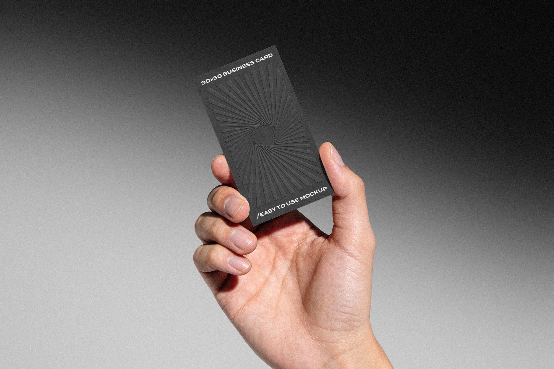 90x50 Business Card in Hand Mockup