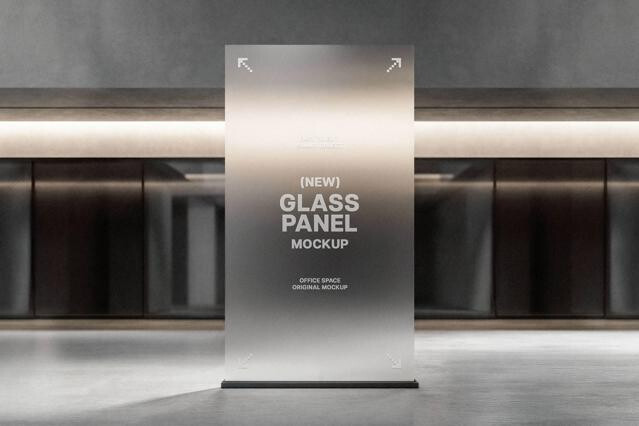 Glass Panel Signage Mockup
