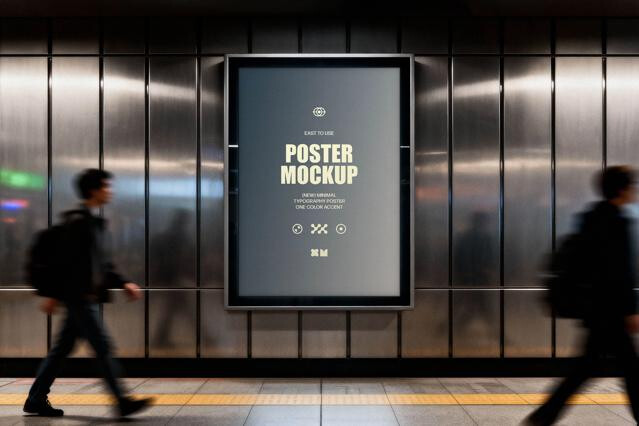 Wall Digital Signage Mockup