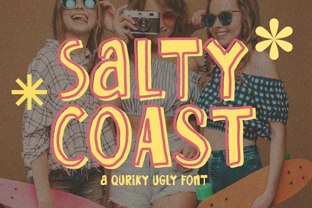 Salty Coast a Playful Ugly Font