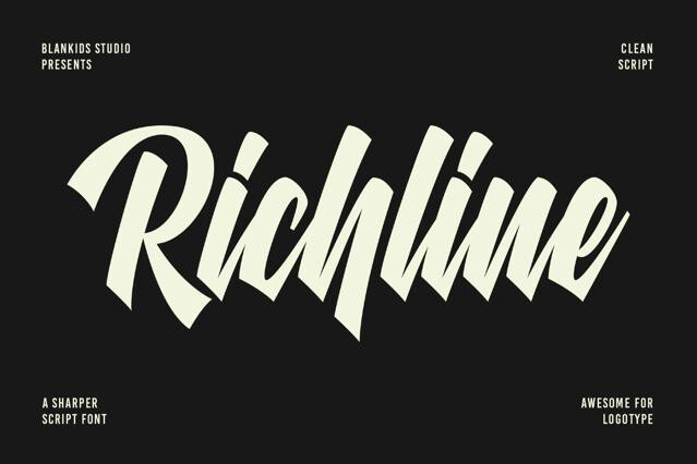Richline a Sharper Script Font