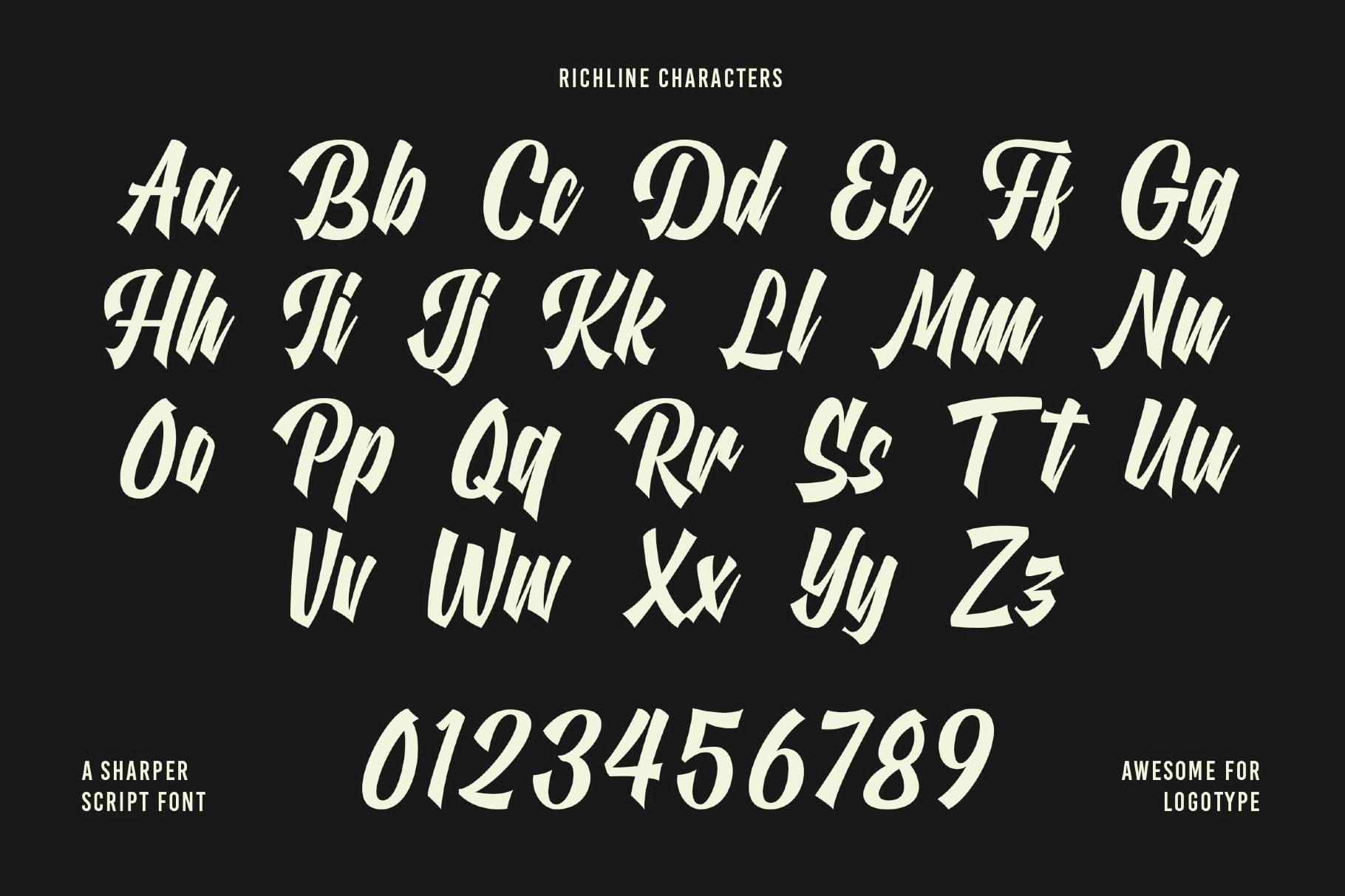 Richline a Sharper Script Font