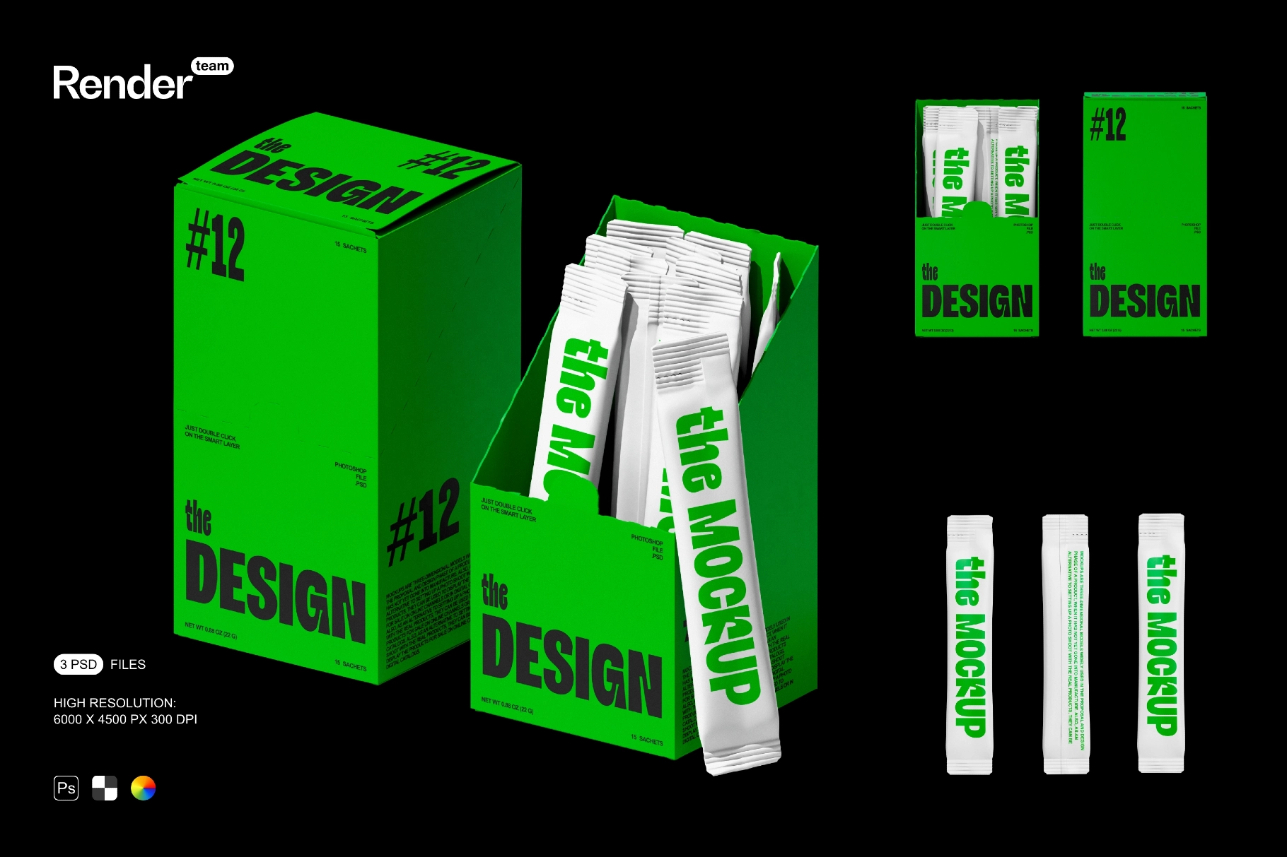 Sachet Box Mockup Set