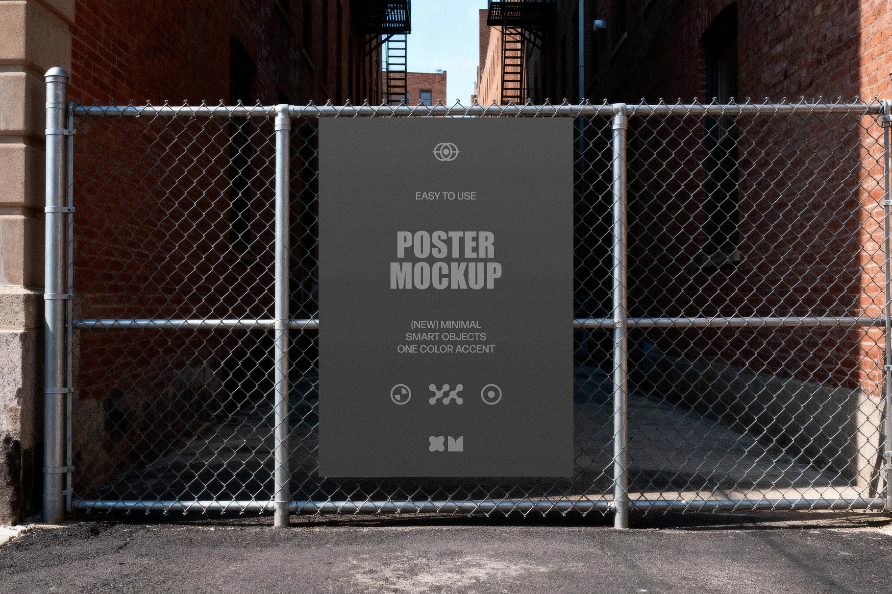 Steel-Wire Fence Poster Mockup