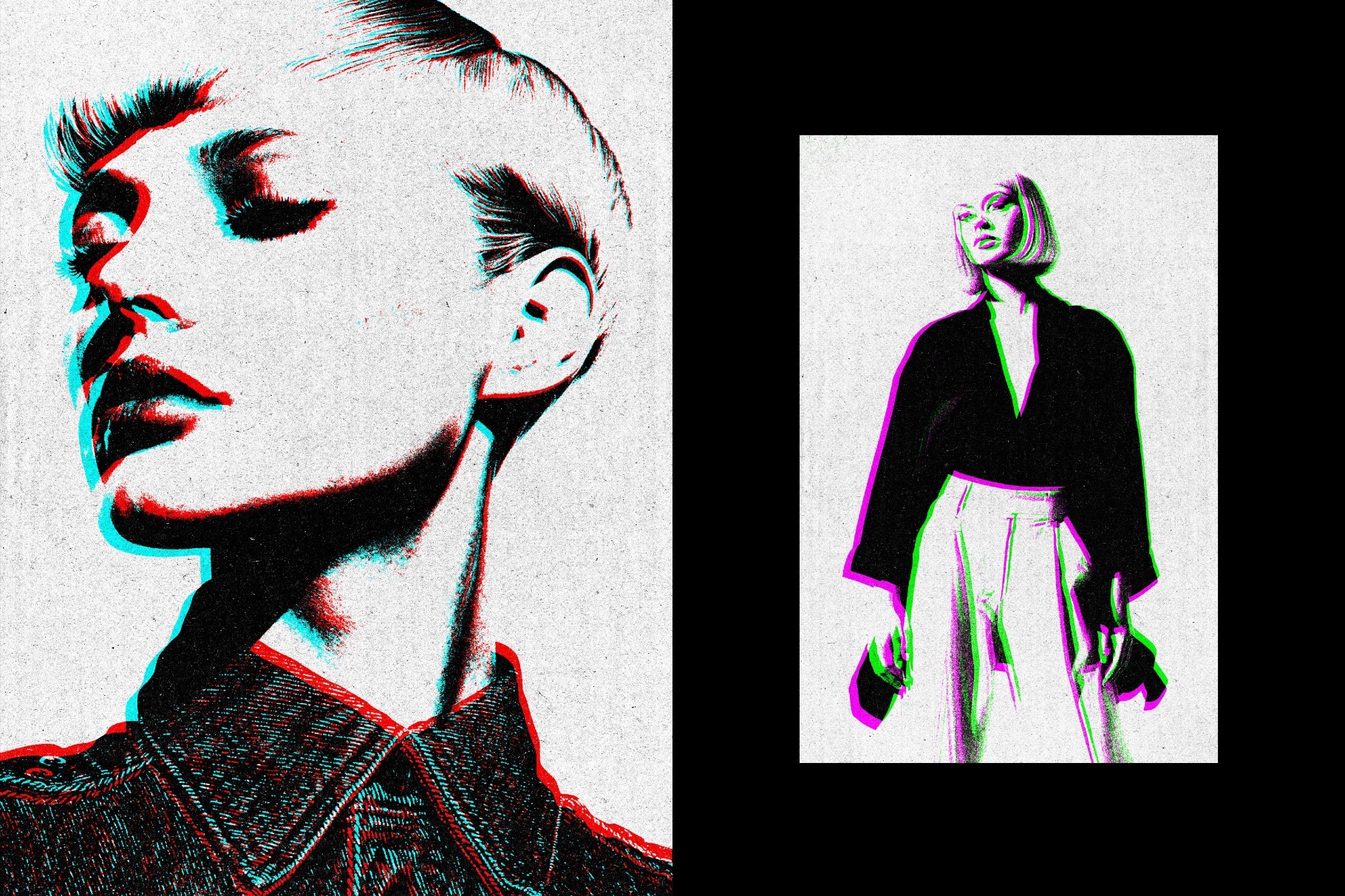 Anaglyph Glitch Photo Effect