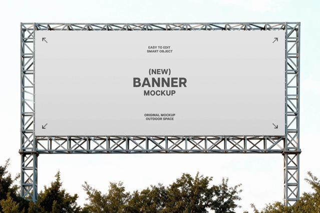 Festival Stage Truss Banner Mockup