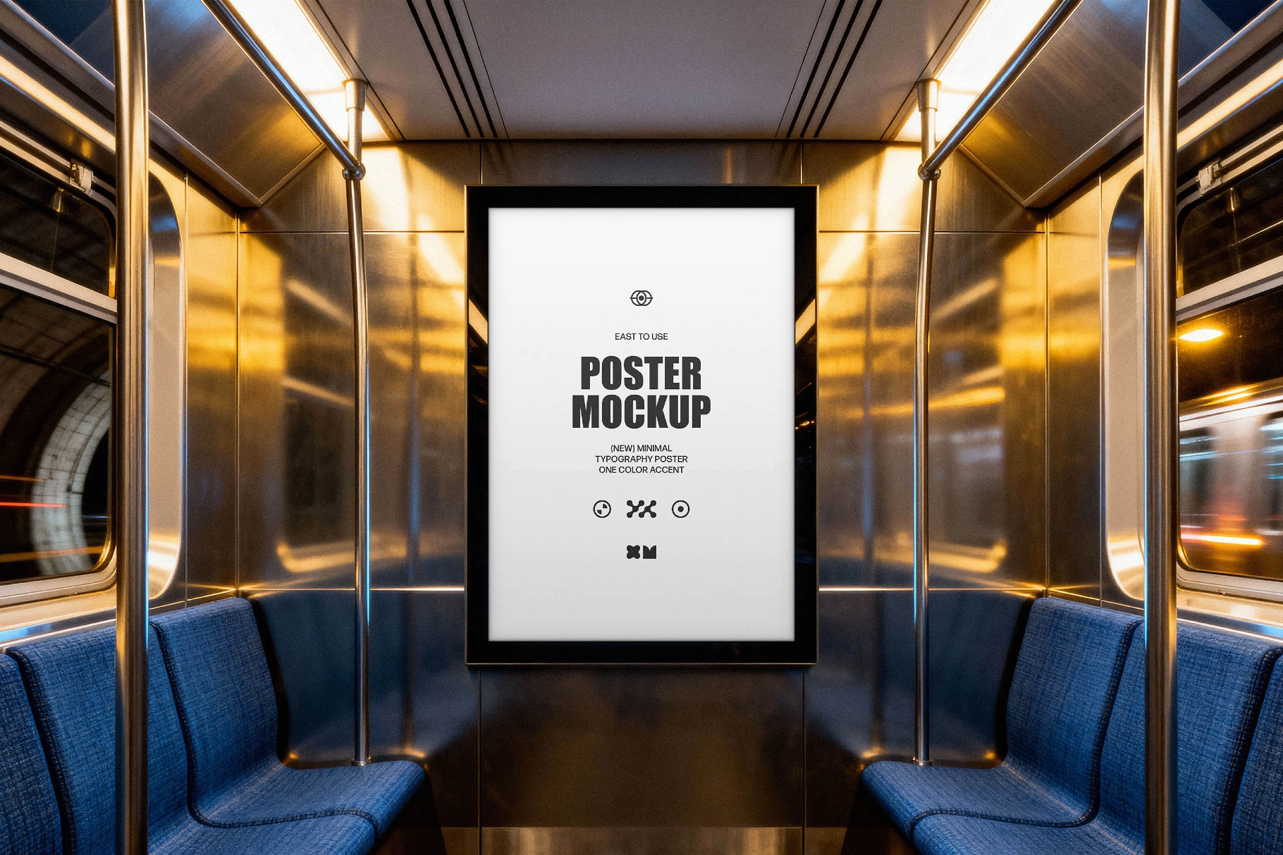 Subway Car Digital Screen Mockup
