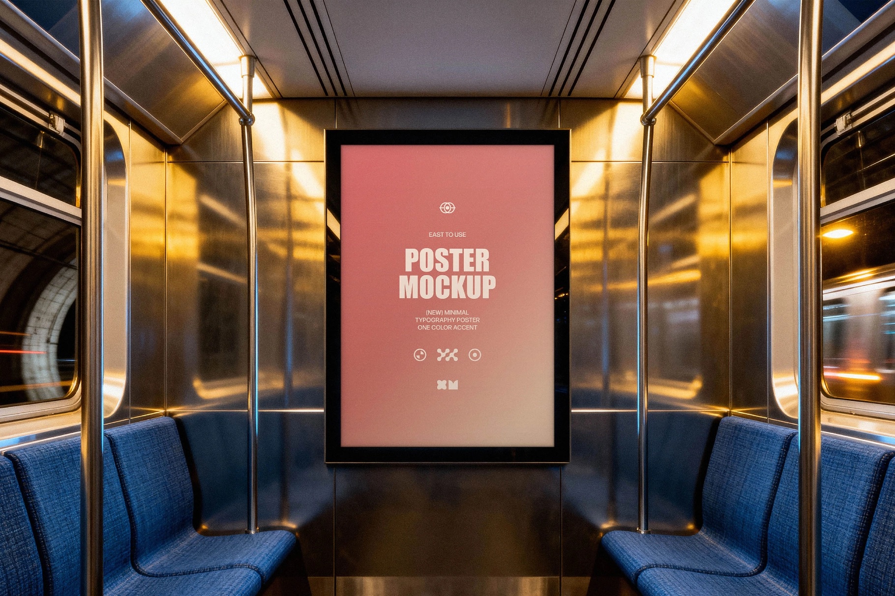 Subway Car Digital Screen Mockup