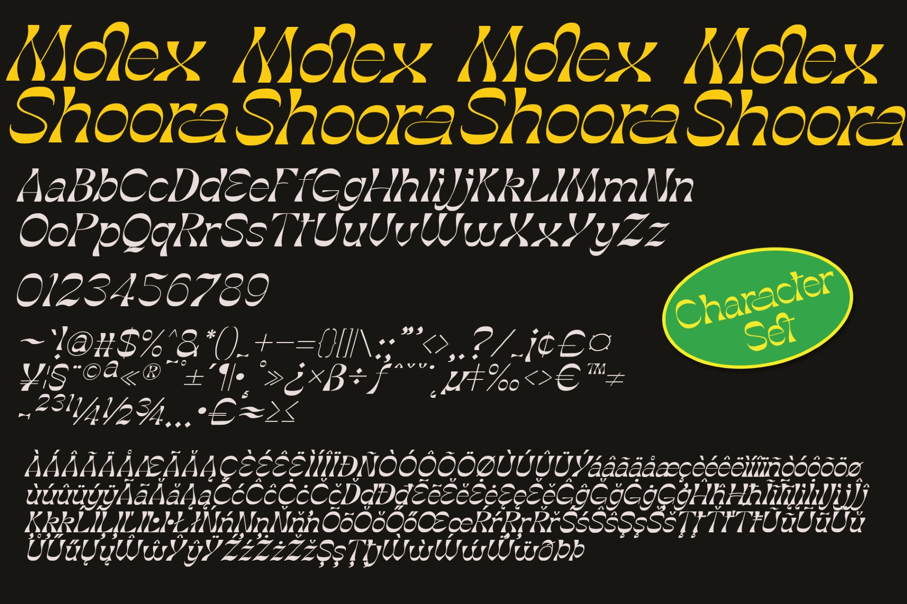 Molex Shoora - Reverse Contrast Font