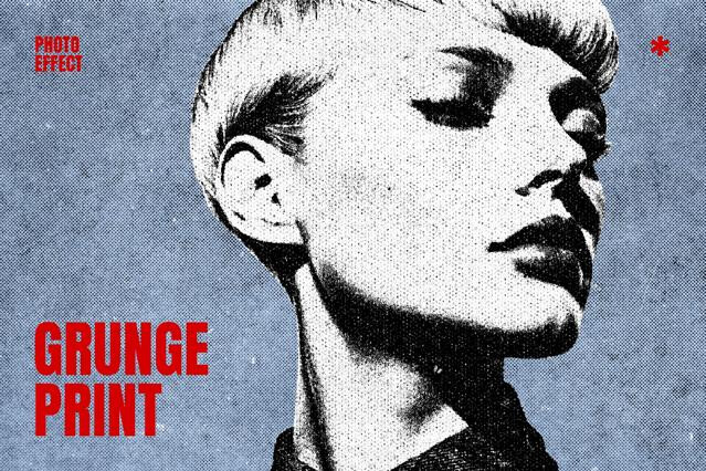 Grunge Halftone Photo Effect