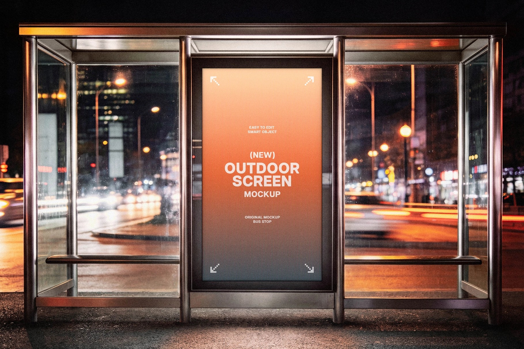 Vertical Bus Stop Screen Mockup