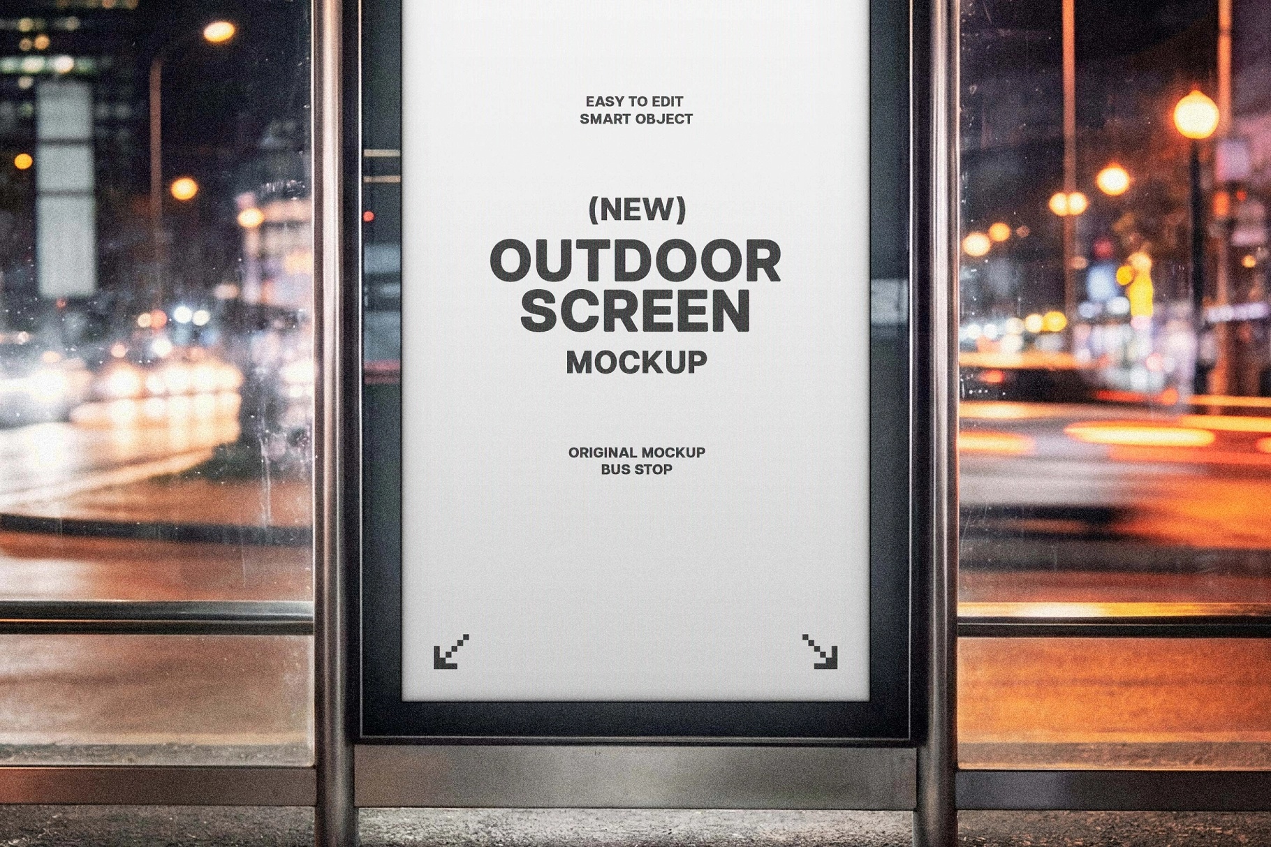 Vertical Bus Stop Screen Mockup