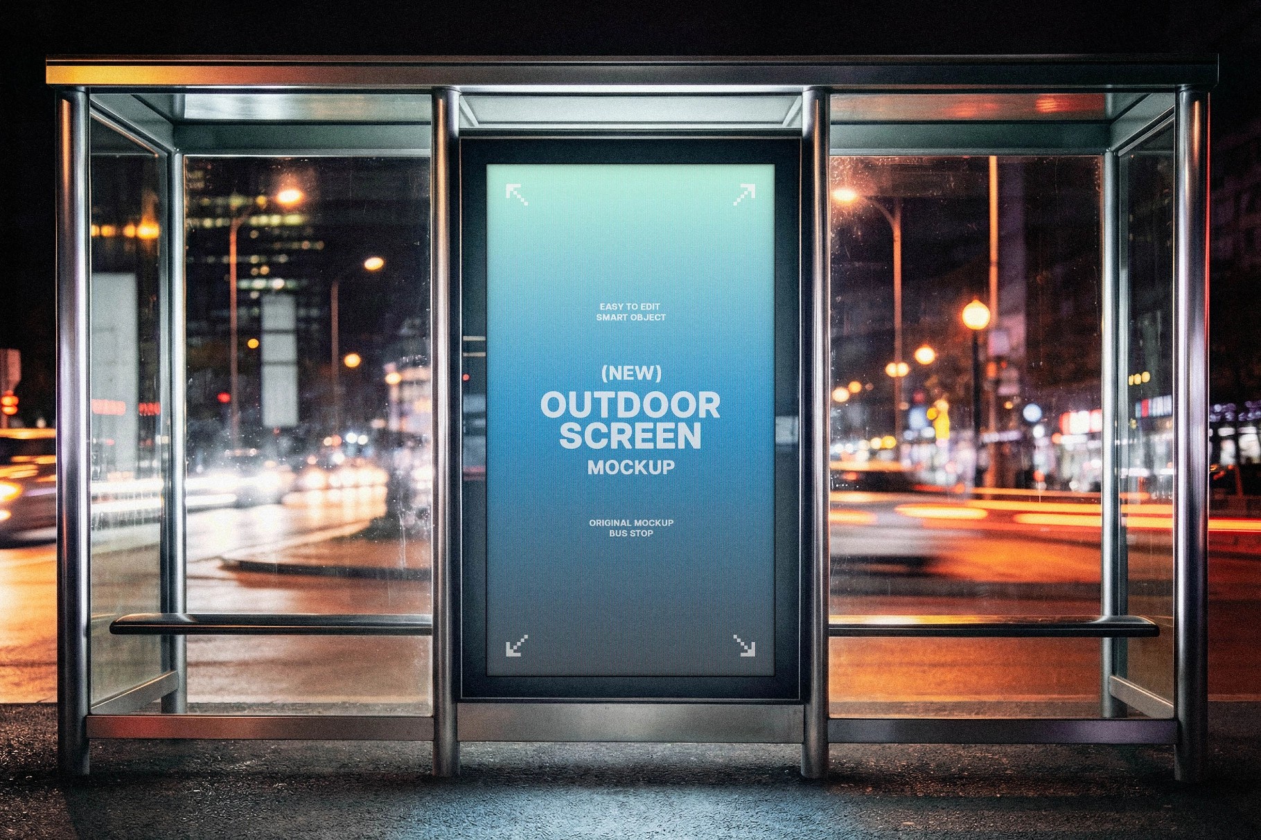 Vertical Bus Stop Screen Mockup