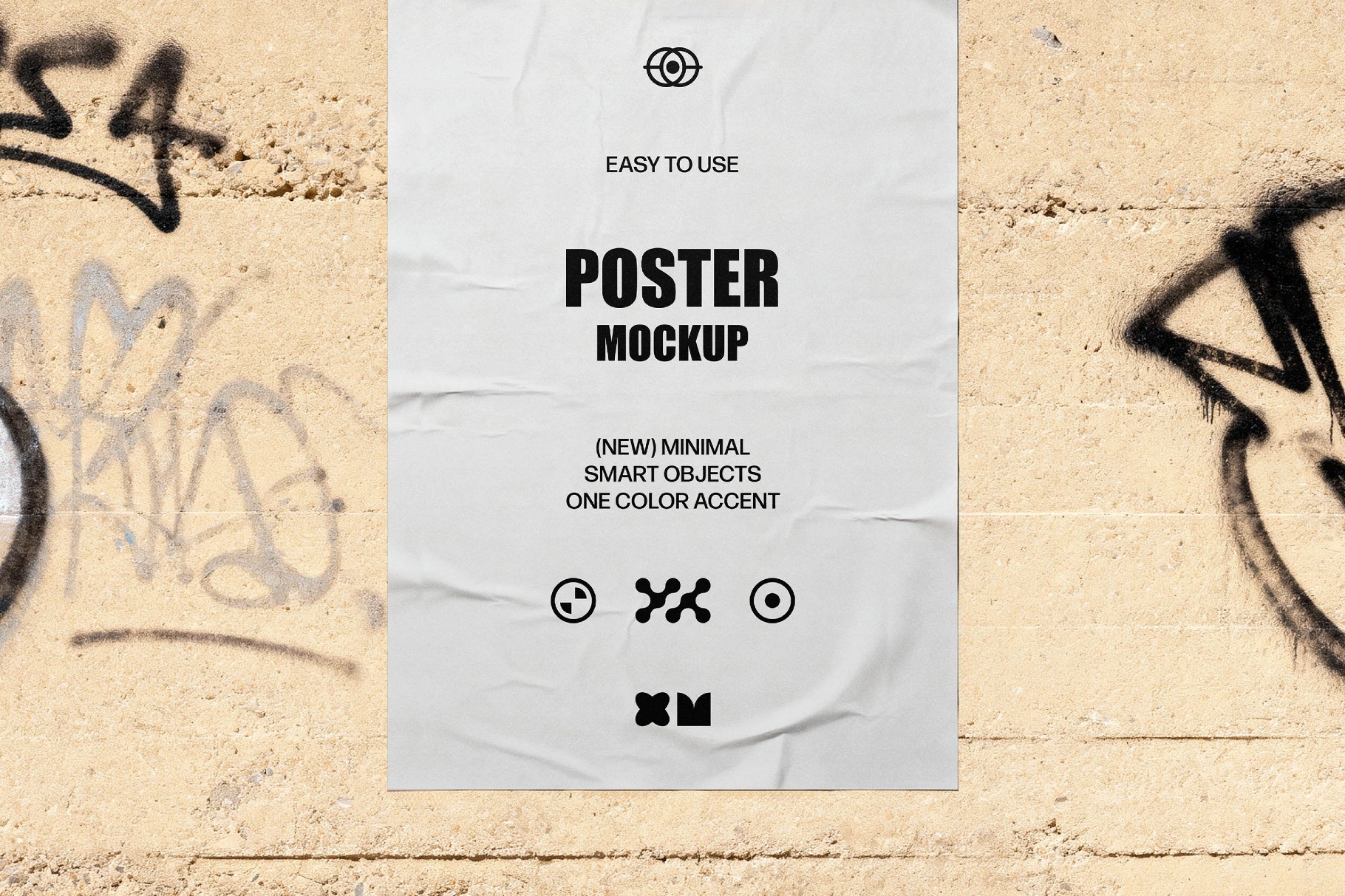 Paper Poster Mockup on Graffiti Wall