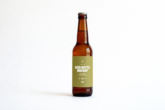 Amber Beer Bottle Mockup