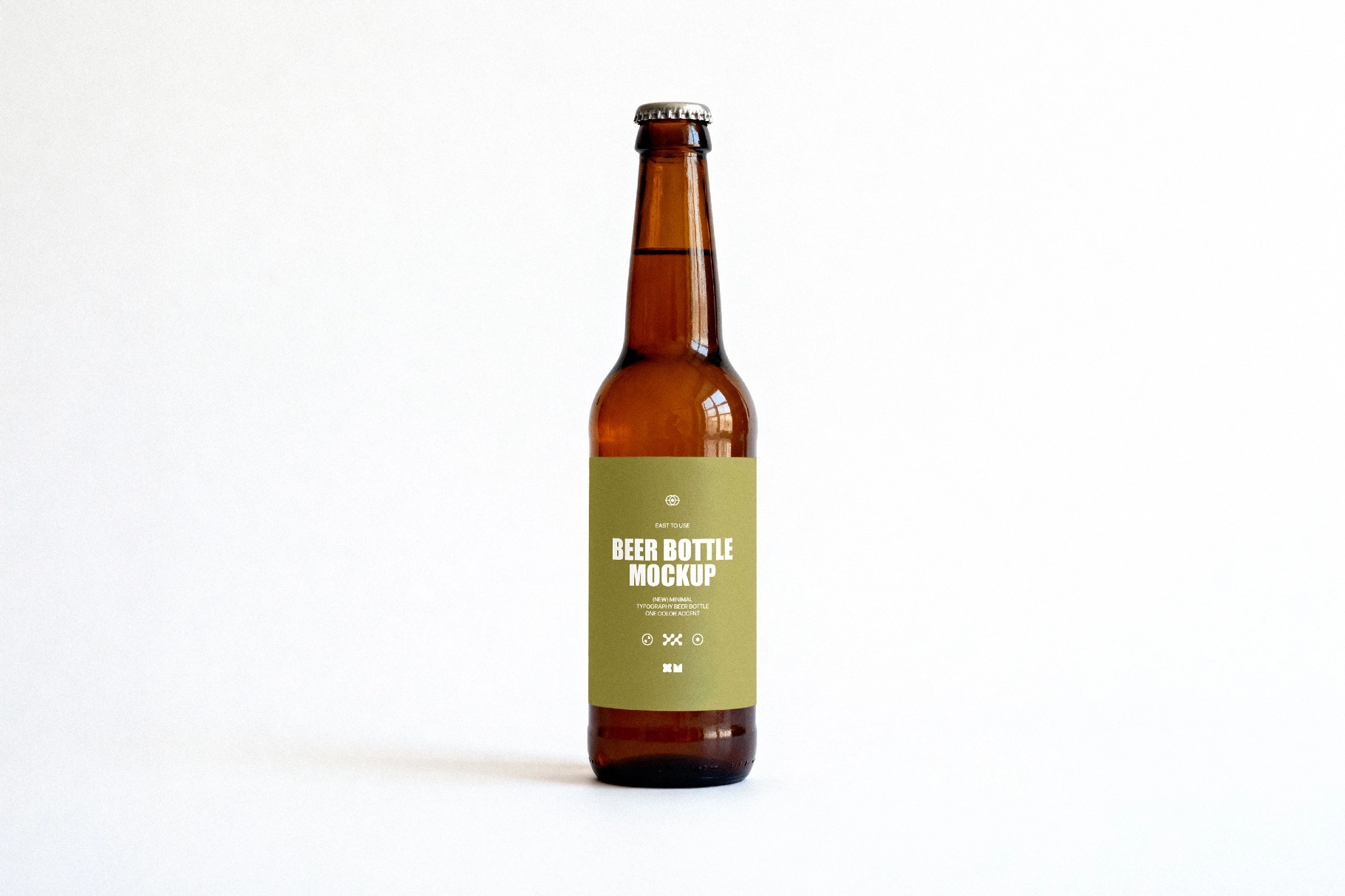 Amber Beer Bottle Mockup