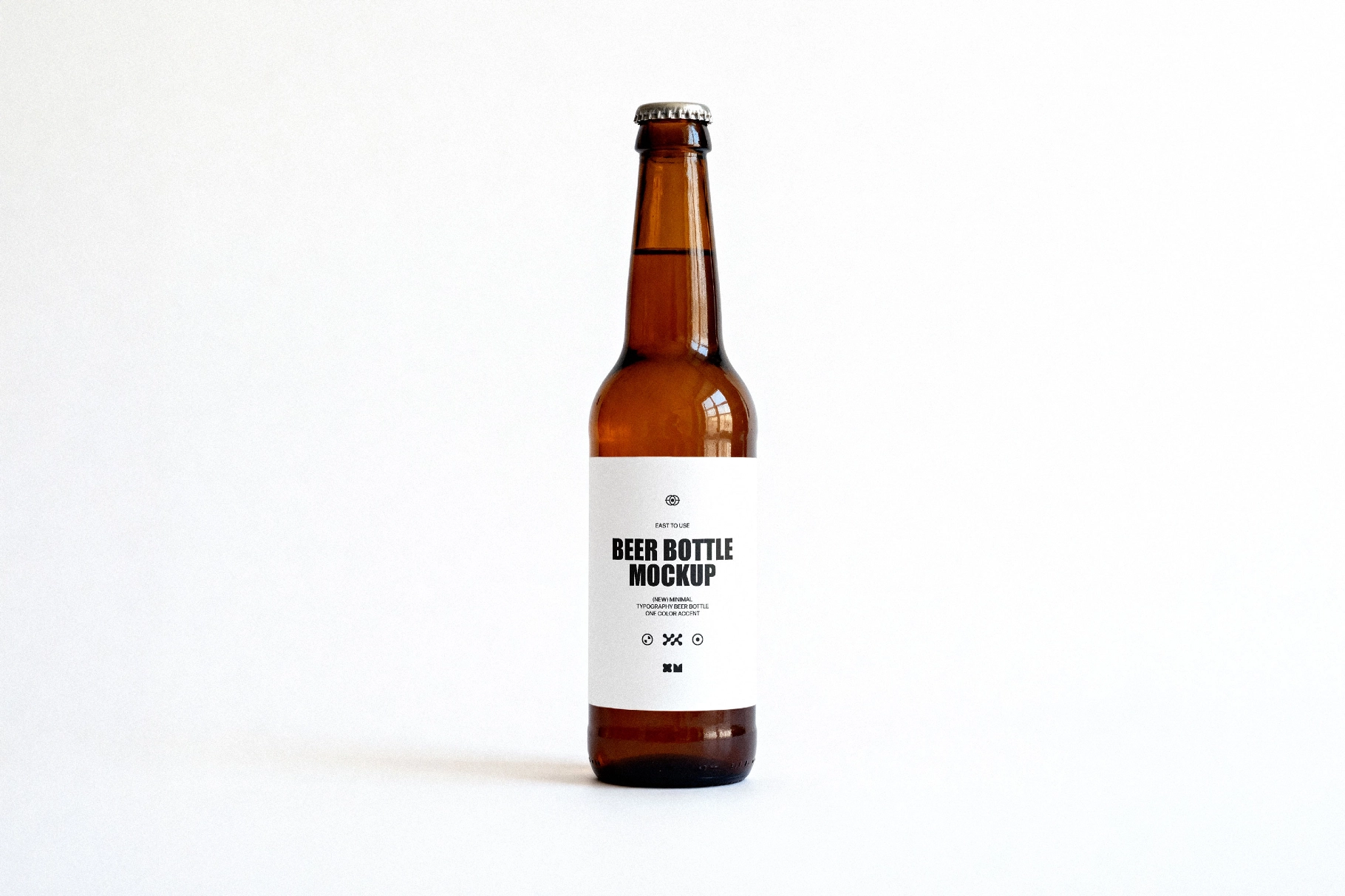 Amber Beer Bottle Mockup