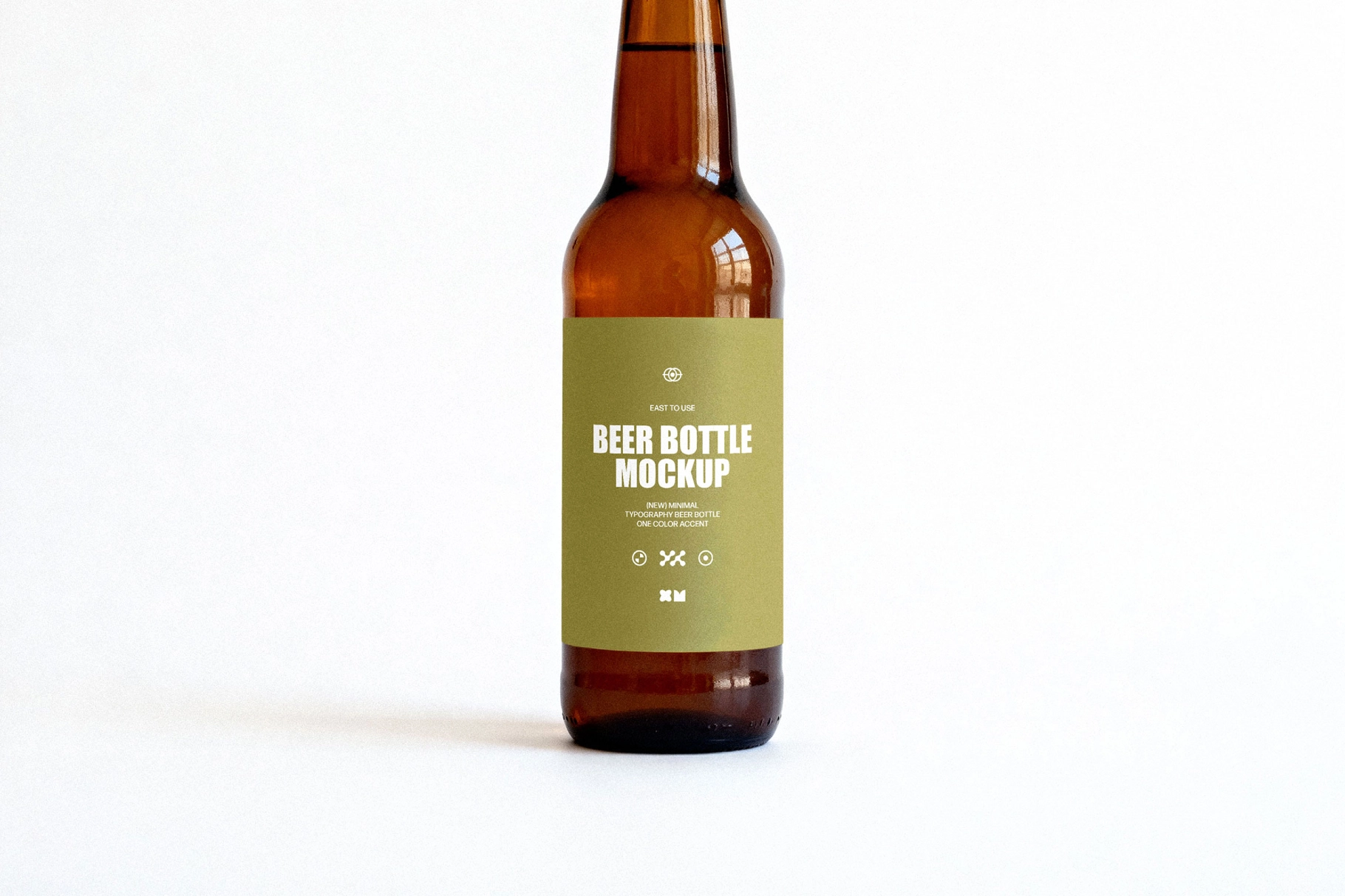 Amber Beer Bottle Mockup