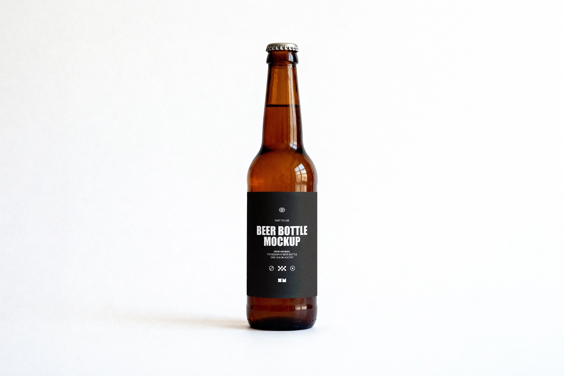 Amber Beer Bottle Mockup