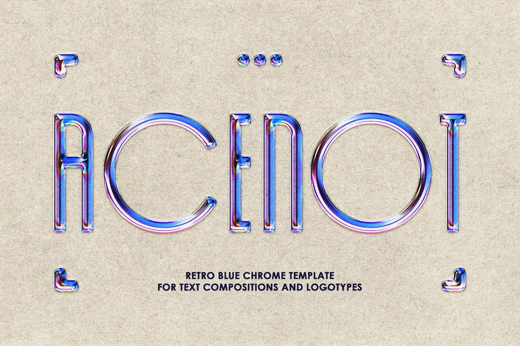 Retro Blue Chrome Text Effect