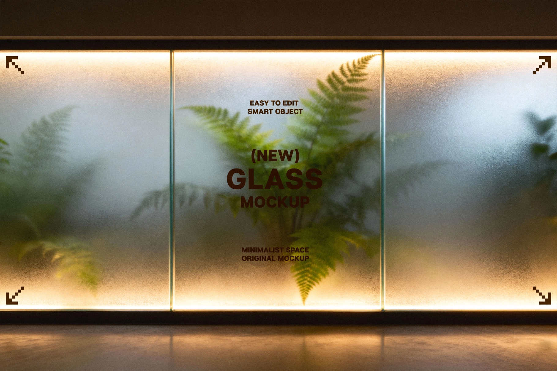 Frosted Glass Wall Mockup