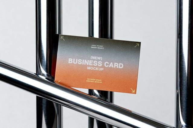 Business Card Mockup on Railing