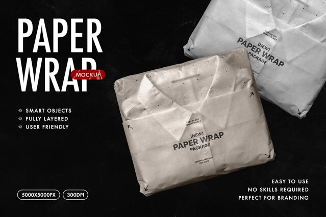 Paper Wrap Packaging Mockup