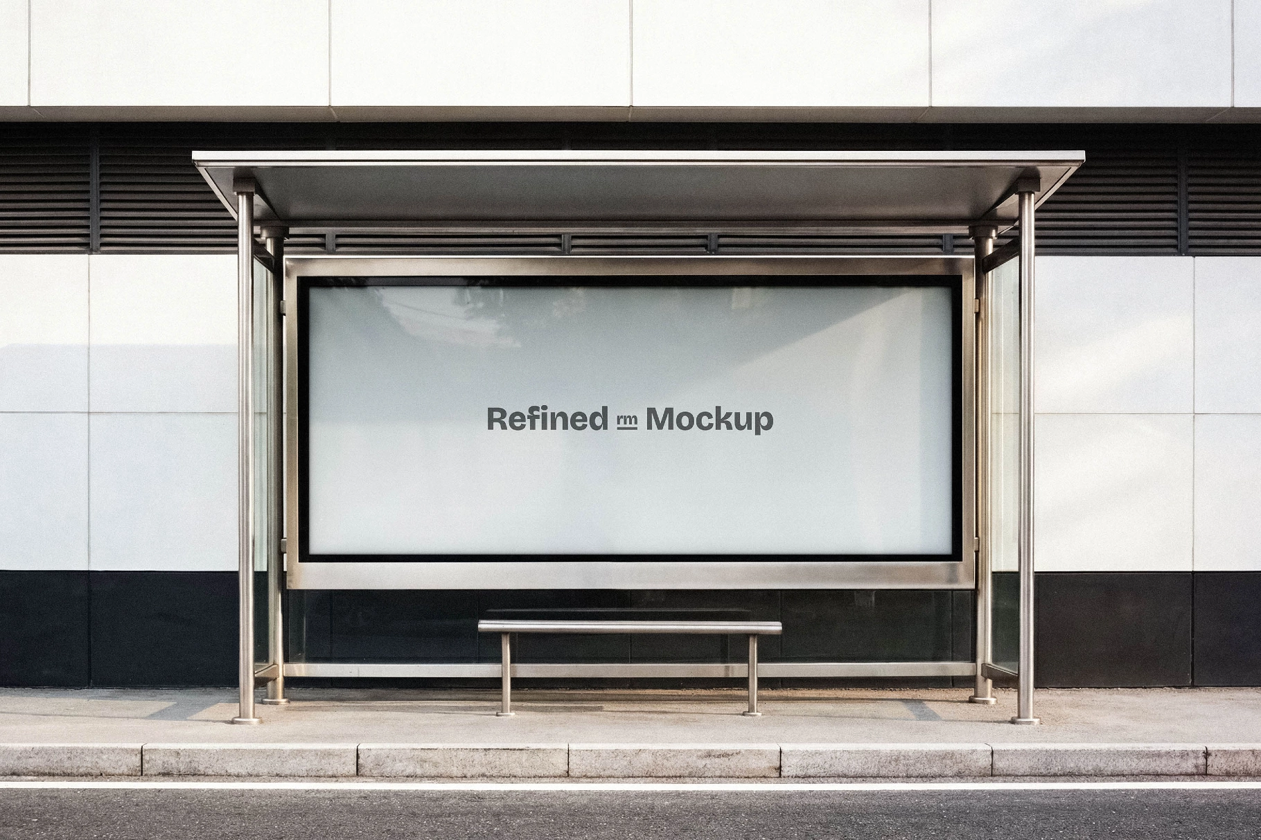 Bus Stop Signboard Mockup