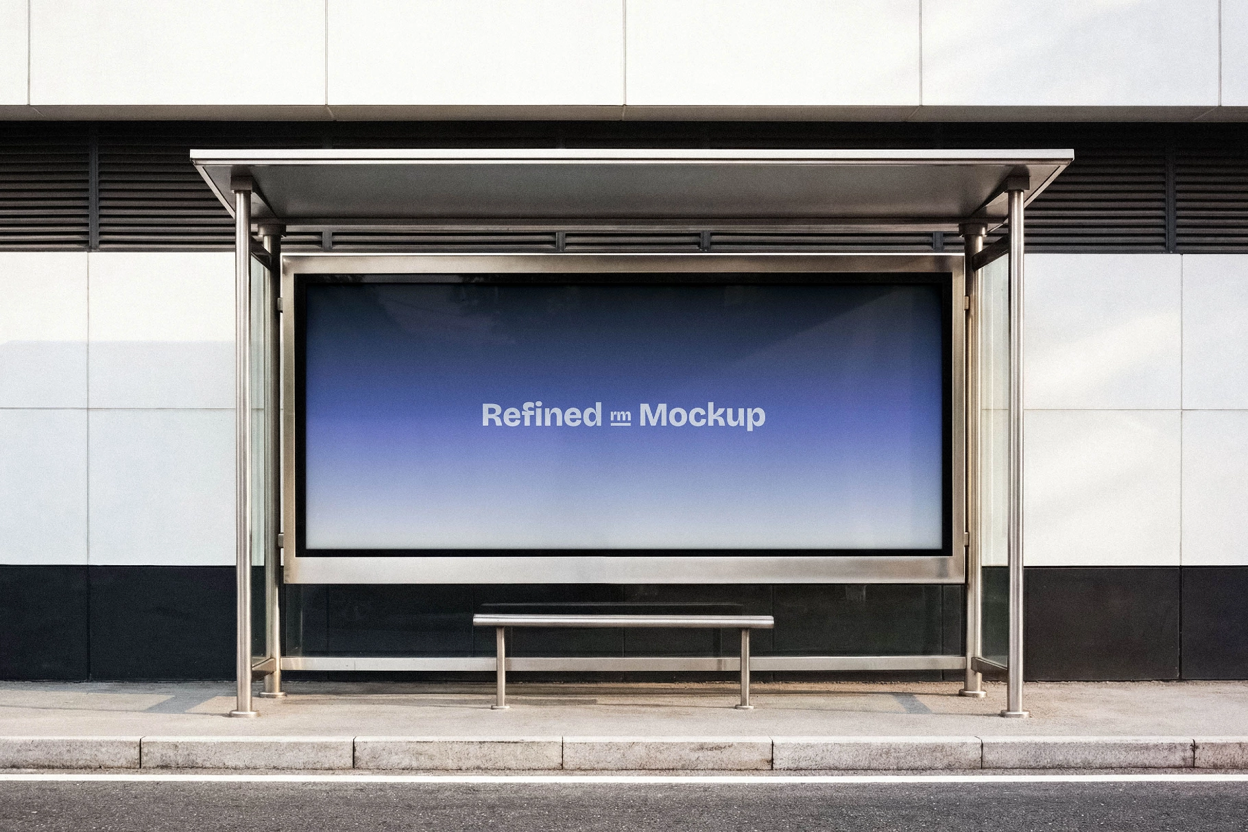 Bus Stop Signboard Mockup