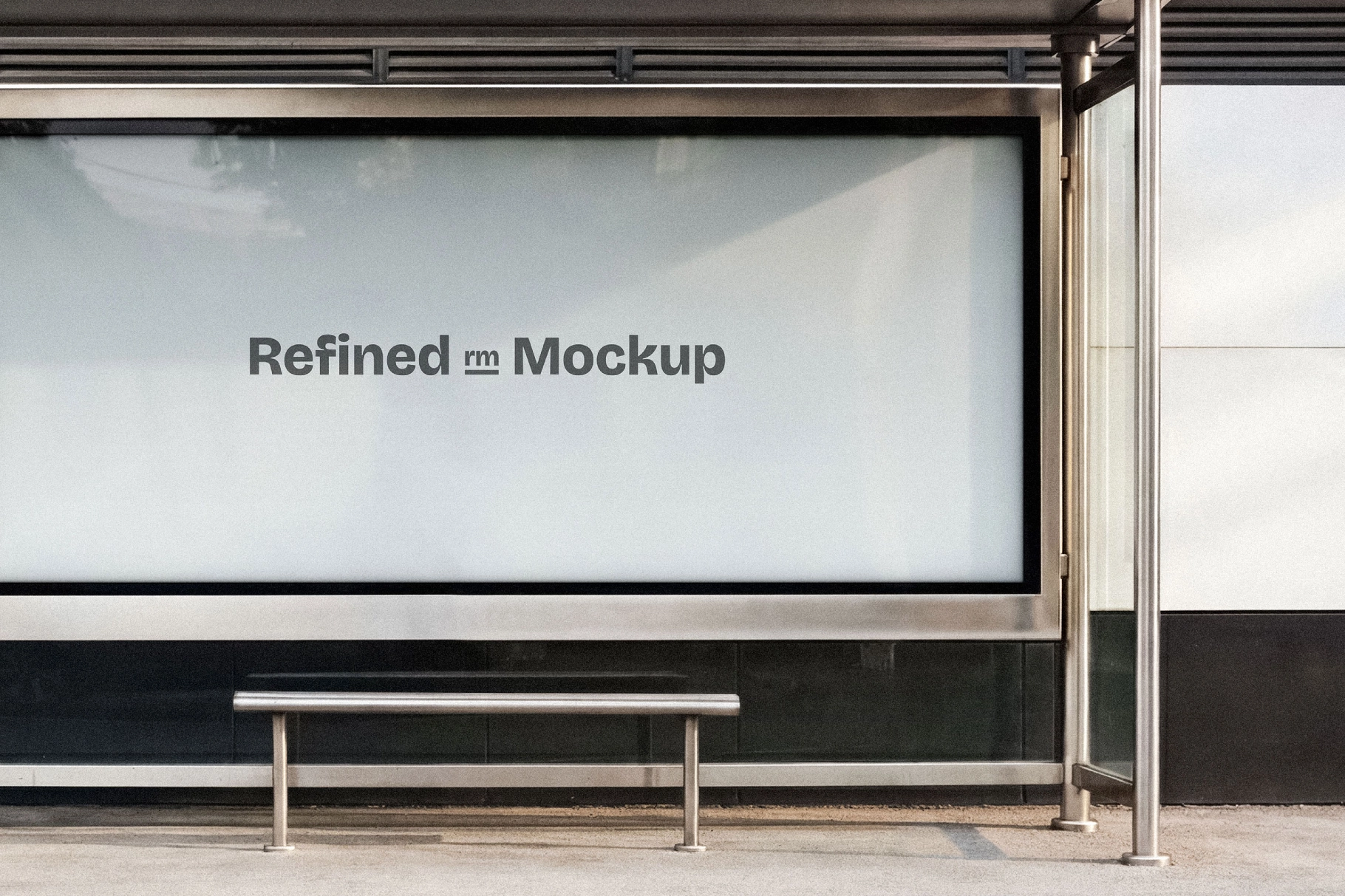 Bus Stop Signboard Mockup