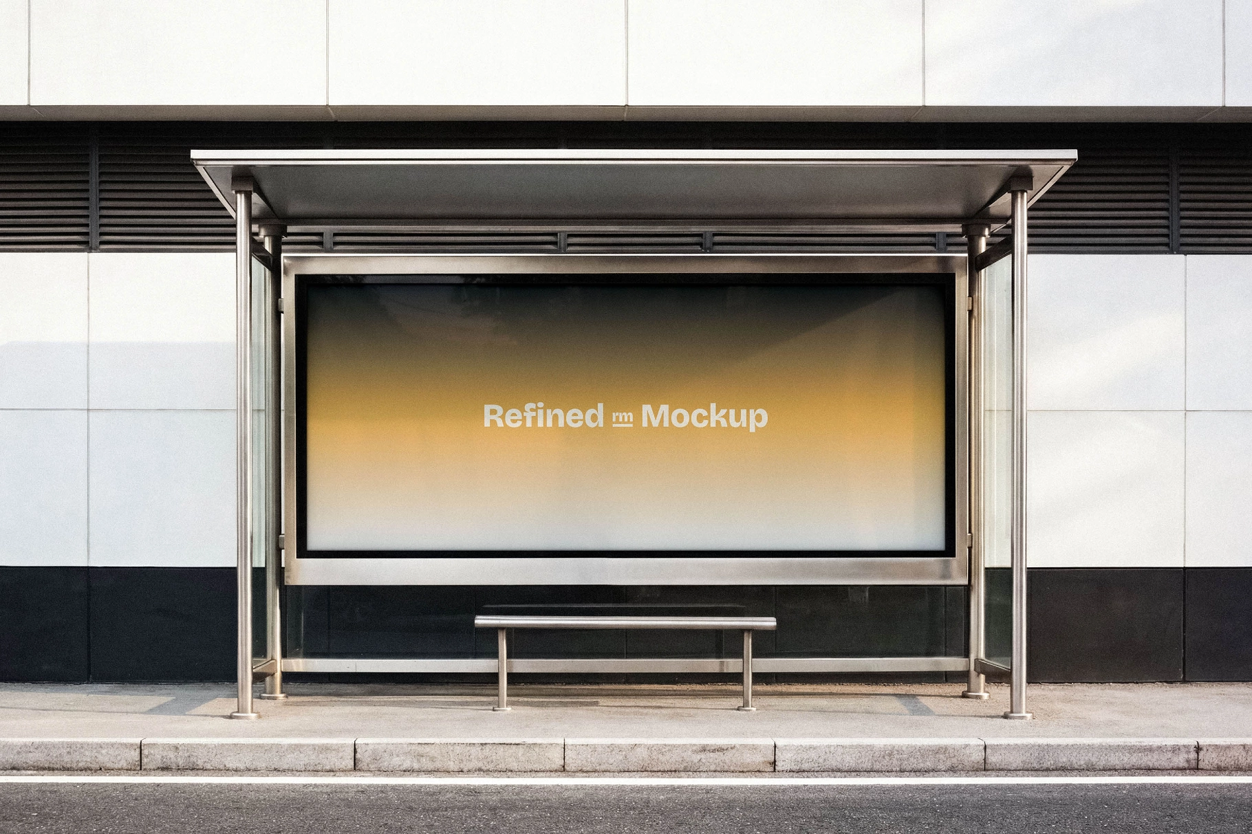 Bus Stop Signboard Mockup