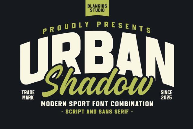 Urban Shadow a Modern Sport Font Combination